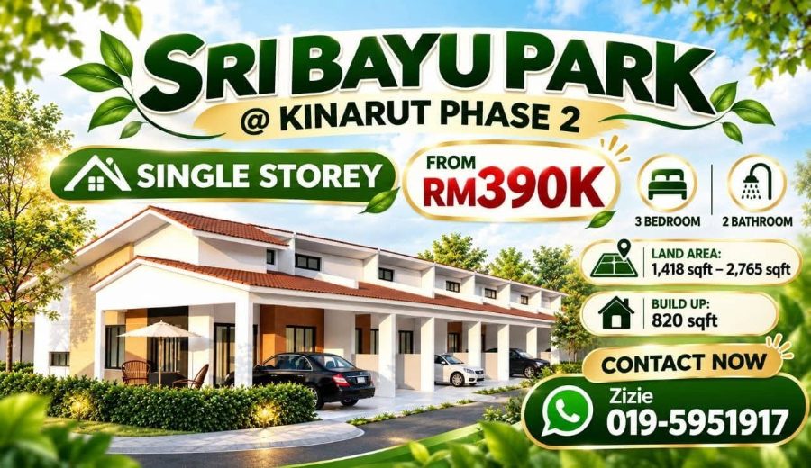 Rumah Teres: Sri Bayu Park Fasa 2, Kinarut dari RM390K